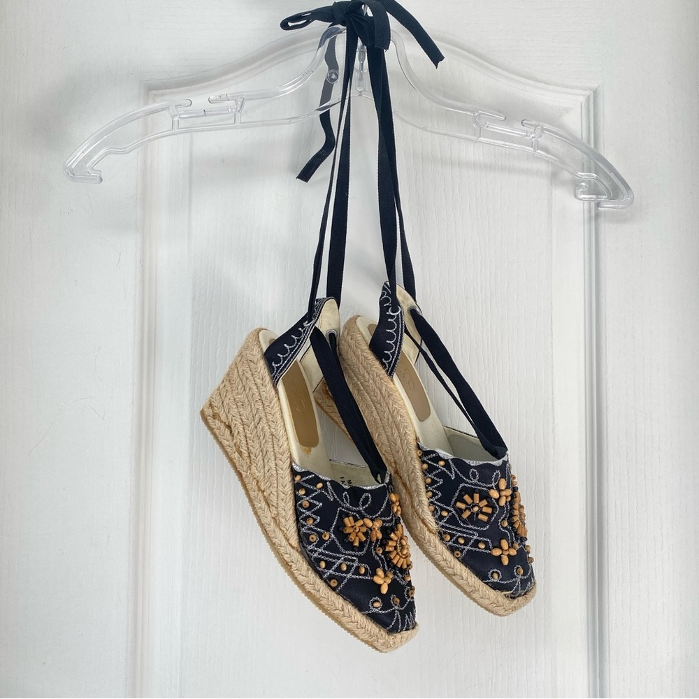 NYC Couture - Wrap Floral Beaded & Embroidered Espadrilles - Picture 12 of 15